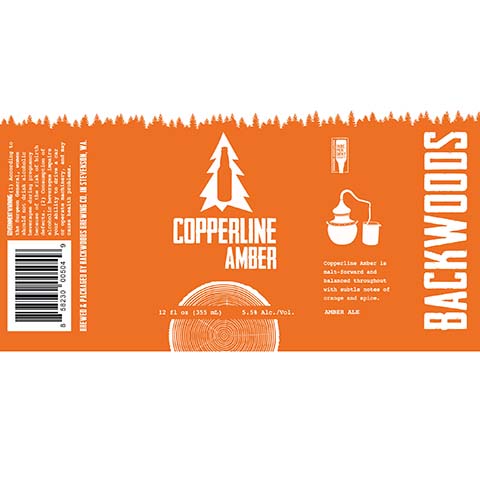 Backwoods Copperline Amber by Backwoods Brewing Co., beer label