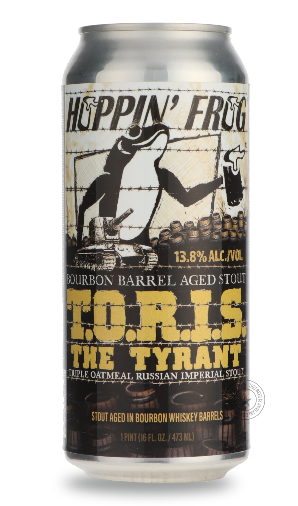 Barrel Aged T.O.R.I.S. the Tyrant by Hoppin' Frog, beer label