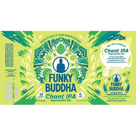 Funky Buddha Chant IPA by Funky Buddha Brewery, beer label