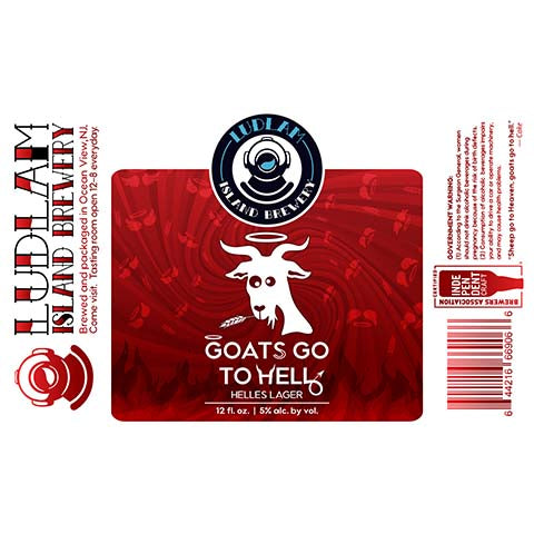 Ludlam Goats Go To Hell Helles Lager by Ludlam Island Brewery, beer label