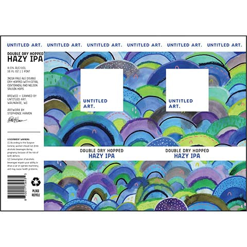 Untitled Art Double Dry Hopped Hazy IPA by Untitled Art, beer label