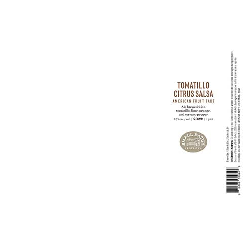 Urban Artifact Tomatillo Citrus Salsa American Fruit Tart Ale by Urban Artifact, beer label