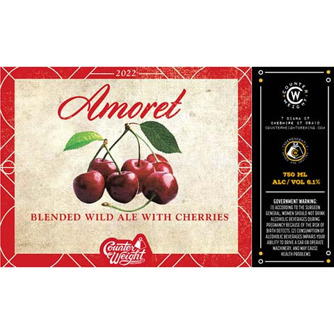 Counter Weight Amoret Blended Wild Ale by Counter Weight Brewing Co., beer label