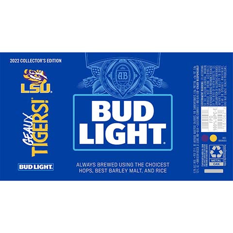 Bud Light Geaux Tigers! by Anheuser-Busch, beer label
