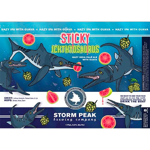 Melvin Sticky Ichthyosaurus Hazy IPA by Melvin Brewing, beer label