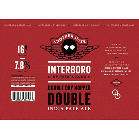 Interboro Another Dose DDH DIPA by Interboro Spirits And Ales, beer label