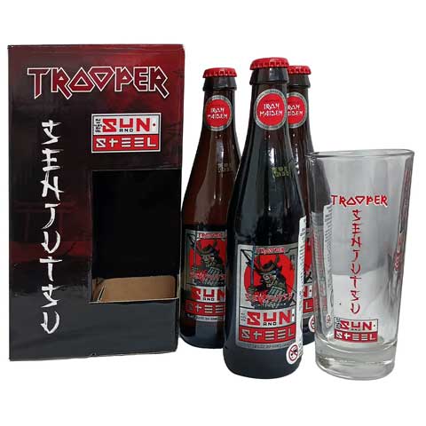 Iron Maiden Trooper Senjutsu Gift Pack by Robinsons Brewery, beer label