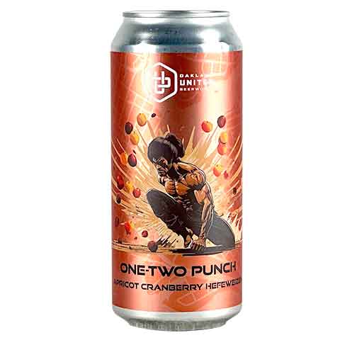 Oakland United One-Two Punch Apricot Cranberry Hefeweizen by Oakland United Beerworks, beer label