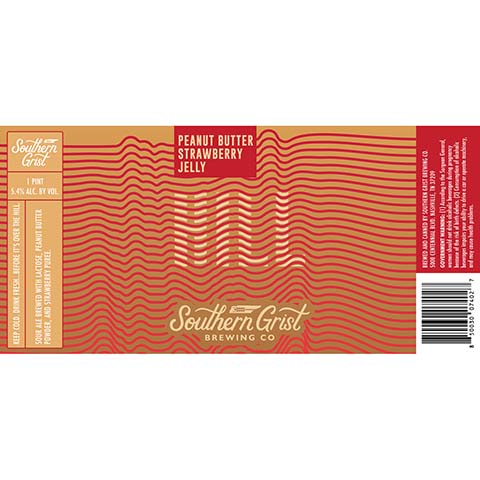 Southern Grist Peanut Butter, Strawberry, Jelly Hill Sour Ale by Southern Grist Brewing Company, beer label