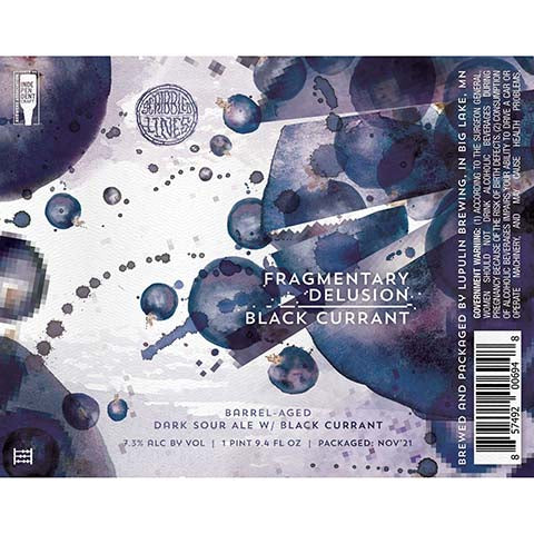 Lupulin Fragmentary Delusion Black Currant Sour Ale by Lupulin Brewing, beer label