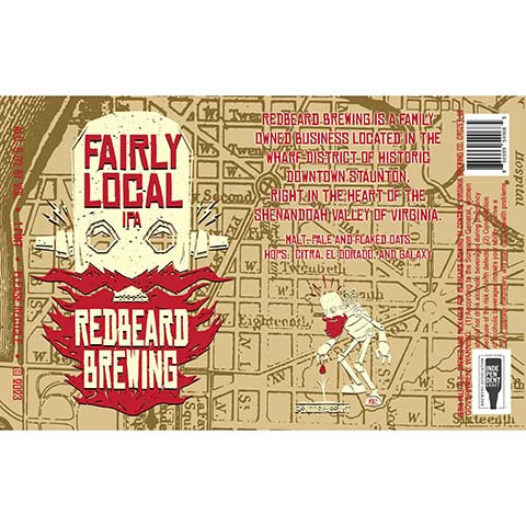 Redbeard Fairly Local IPA by Redbeard Brewing Co, beer label