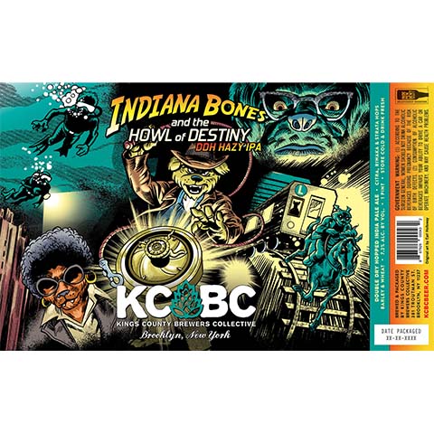 Kings County Brewers Collective Indiana Bones and the Howl of Destiny Hazy IPA by Kings County Brewers Collective, beer label