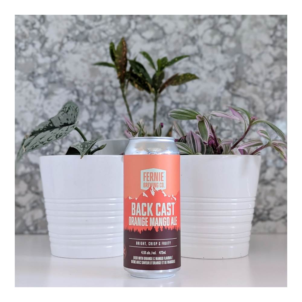 Back Cast Orange Mango Blonde Ale by Fernie Brewing Co, beer label