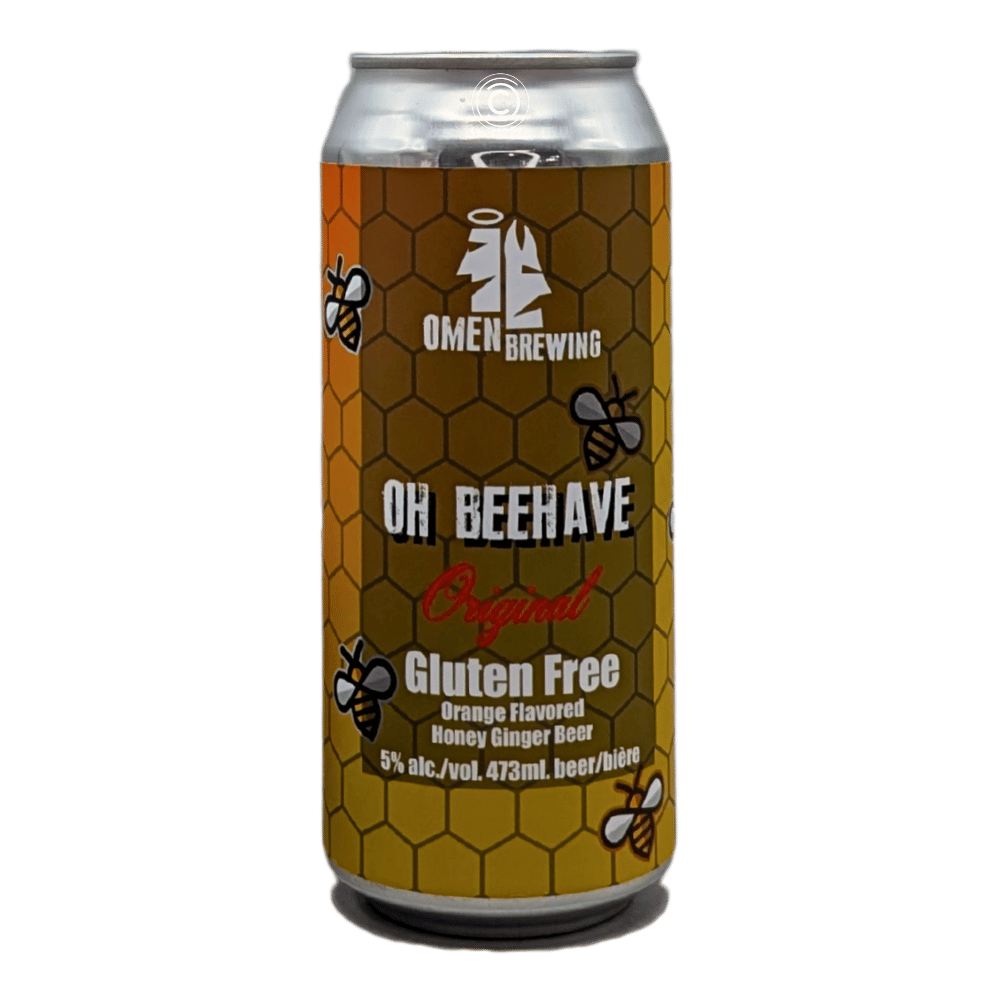 Oh Beehave Orange Flavoured Honey Ginger Beer Gluten Free by Omen Brewing, beer label