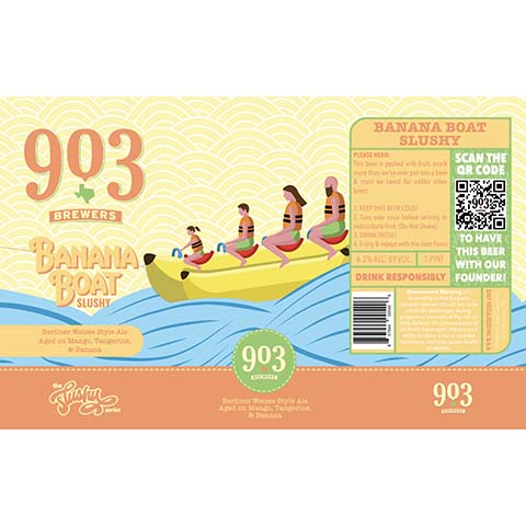 903 Brewers Banana Boat Slushy Berliner Weisse Ale by 903 Brewers, beer label