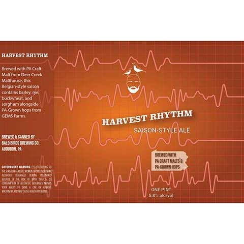 Bald Bros Harvest Rhythm Saison Ale by Bald Bros Brewing Co., beer label