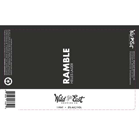 Wild East Ramble Helles Lager by Wild East Brewing Co, beer label