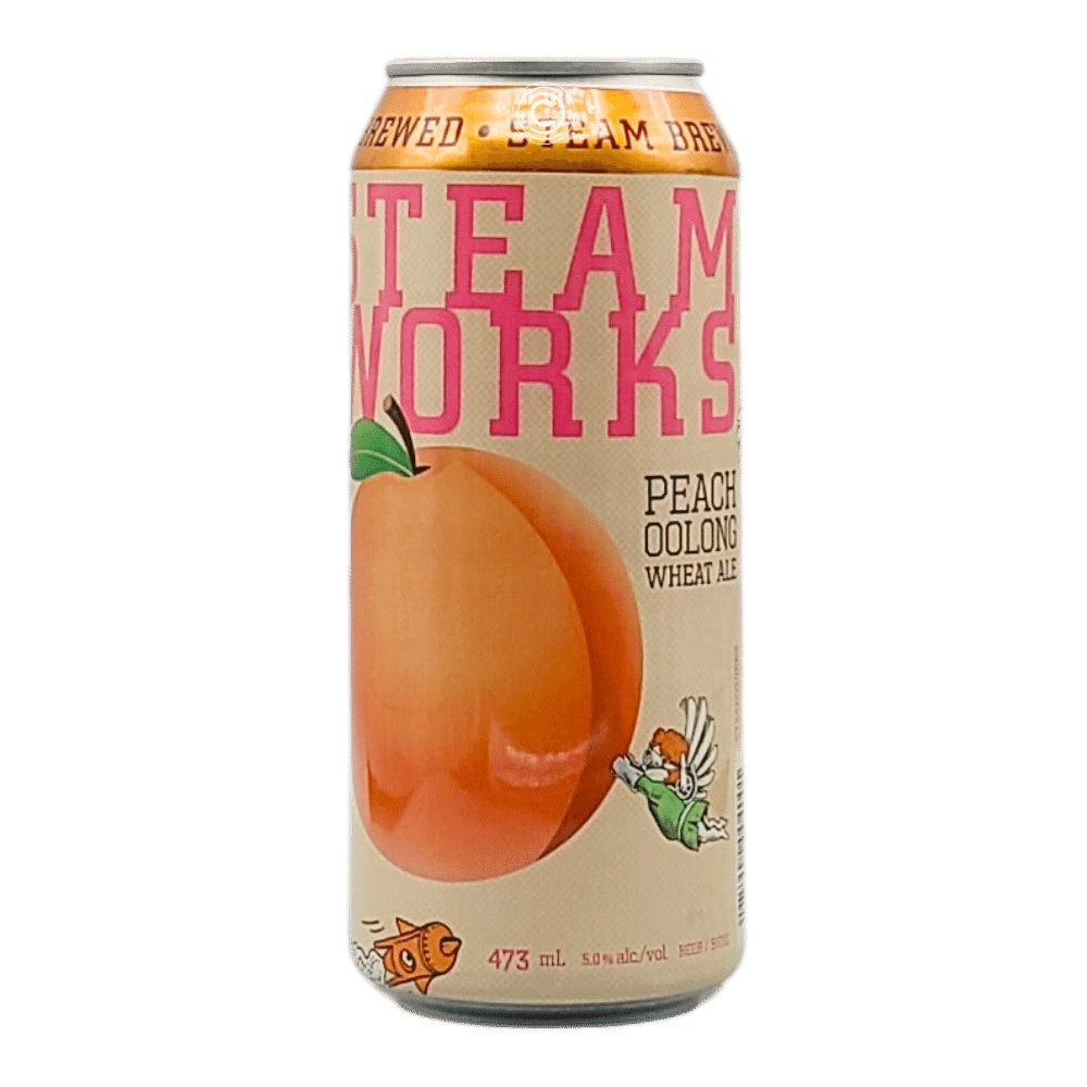 Brewing Peach Oolong Tea Wheat Ale by Steamworks Brewery - Brewpub, beer label
