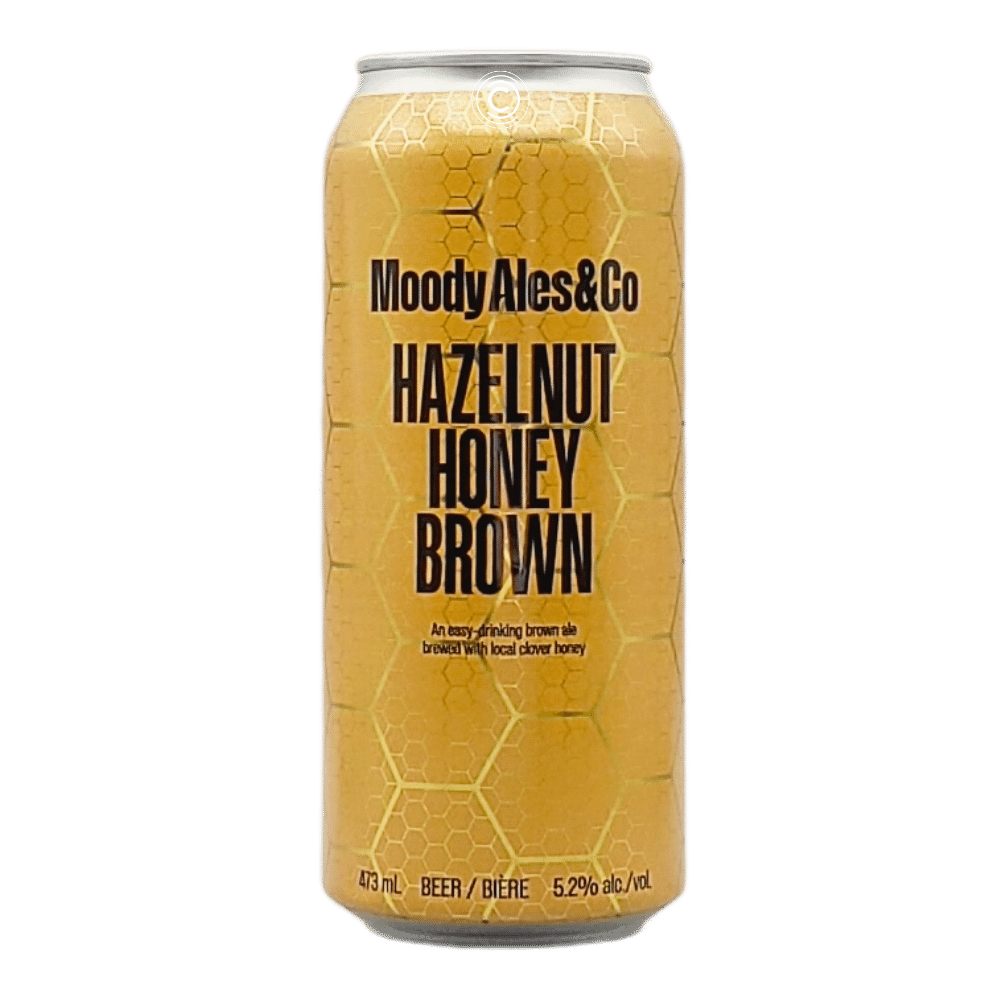 Co. Hazelnut Honey Brown by Moody Ales Brewery, beer label