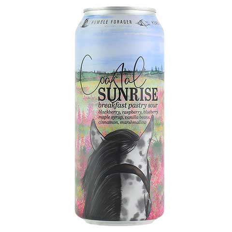 Humble Forager Coastal Sunrise (v5) Blackberry, Raspberry, Blueberry, Maple Syrup, Vanilla Beans, Cinnamon, Marshmallow by Humble Forager Brewery, beer label