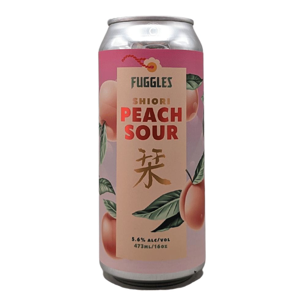 Shiori Peach Sour by Fuggles Beer Co., beer label