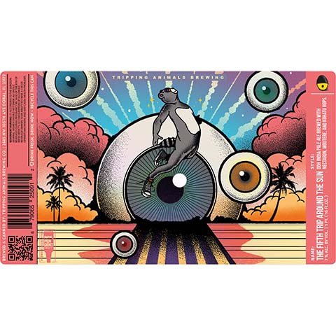Tripping Animals The Fifth Trip Around The Sun DDH IPA by Tripping Animals Brewing Co., beer label