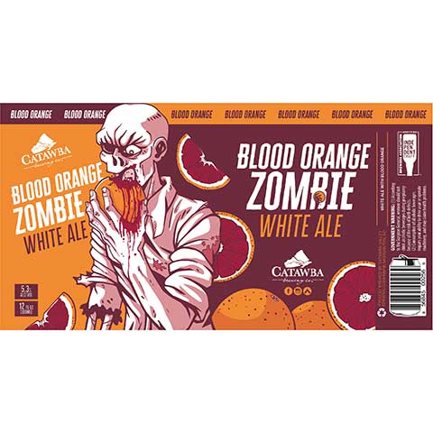 Catawba Blood Orange Zombie White Ale by Catawba Brewing Co, beer label
