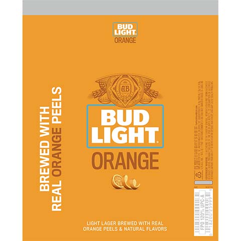 Bud Light Orange Light Lager by Anheuser-Busch, beer label