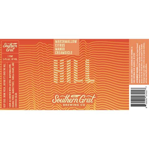 Southern Grist Marshmallow Citrus Mango Creamsicle Hill Sour by Southern Grist Brewing Company, beer label