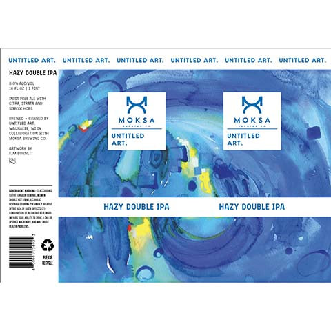 Untitled Art/Moksa Hazy DIPA by Untitled Art, beer label