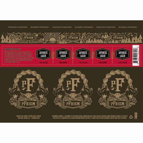 pFriem Japanese Lager by PFriem Family Brewers, beer label