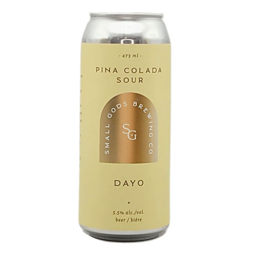 Dayo Pina Colada Sour by Small Gods Brewing Co., beer label