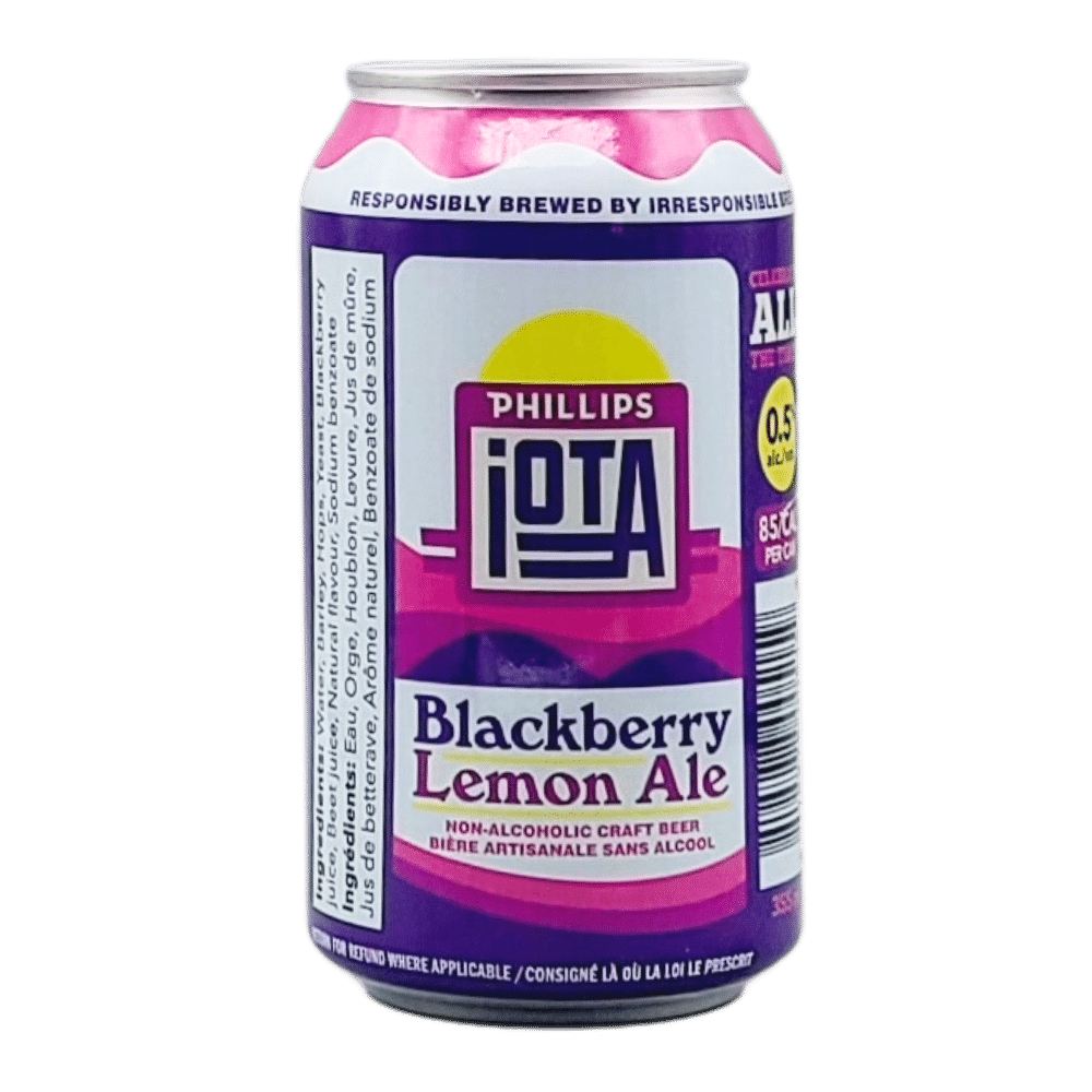 iOTA Blackberry Lemon Ale Non-Alcoholic by Phillips Brewing Company, beer label