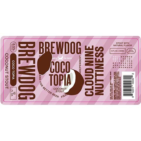 BrewDog Coco Topia Coconut Stout by BrewDog, beer label