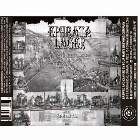 Pour Man's Ephrata Lager by Pour Man’s Brewing, beer label