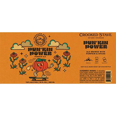 Crooked Stave Pun'kin Power Pumpkin Ale by Crooked Stave Artisan Beer Project, beer label