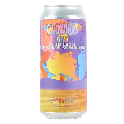 Skygazer Watercolor Replay Sour (pineapple, mango, banana, orange, passion fruit) by SKYGAZER Brewing Co, beer label