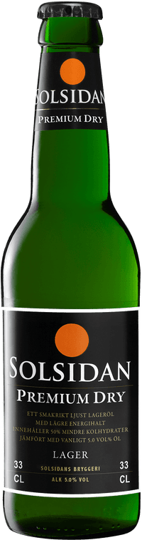 Solsidan Premium Dry by Solsidans Bryggeri AB, beer label