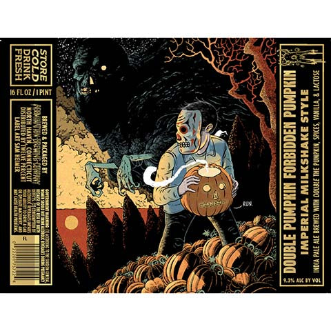Abomination Double Forbidden Pumpkin IPA by Abomination Brewing Company, beer label