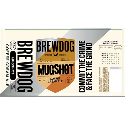 Brewdog Mugshot Coffee Cream Ale by BrewDog, beer label