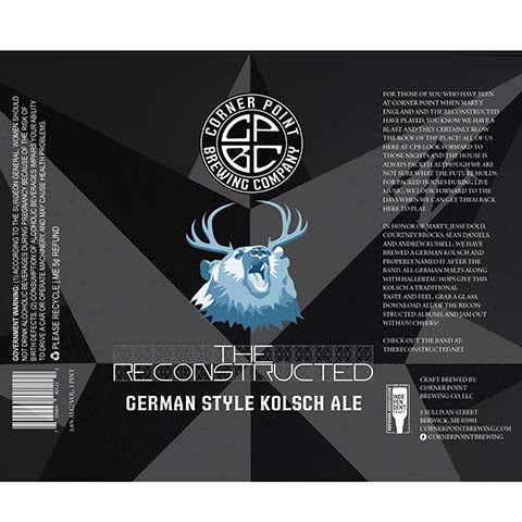 Corner Point The Reconstructed German Kolsch Ale by Corner Point Brewing Company, beer label