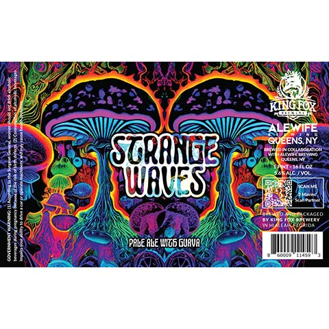 King Fox Strange Waves Pale Ale by King fox Brewery, beer label