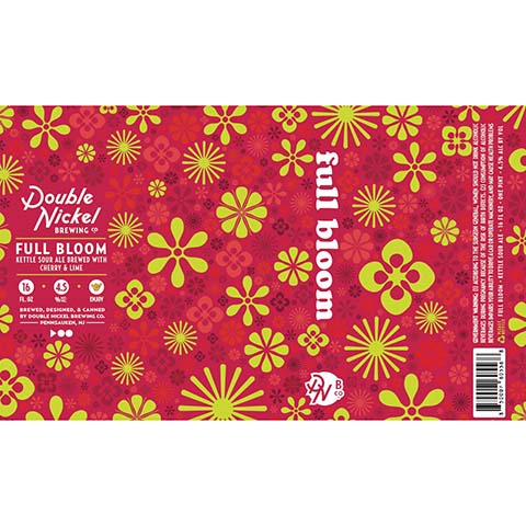Double Nickel Full Bloom Sour by Double Nickel Brewing Company, beer label