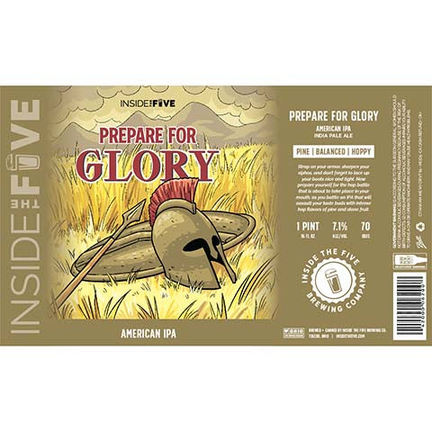 Inside The Five Prepare For Glory IPA by Inside The Five Brewing, beer label