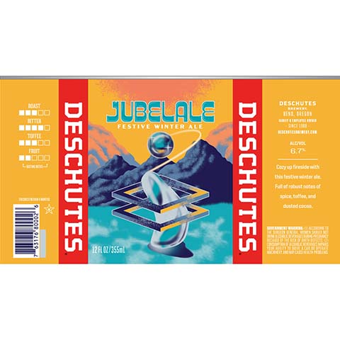 Deschutes Jubelale Winter Ale 2022 by Deschutes Brewery, beer label