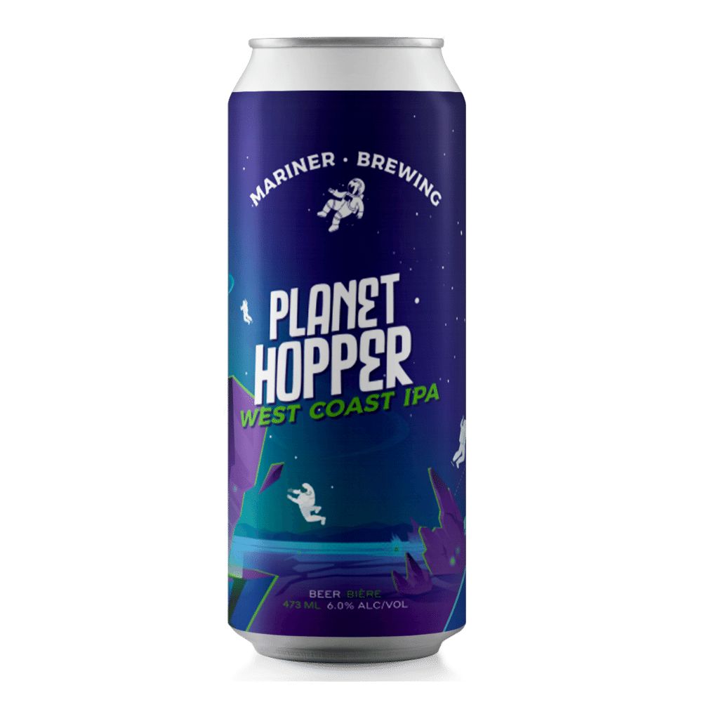 Planet Hopper West Coast IPA by Mariner Brewing, beer label