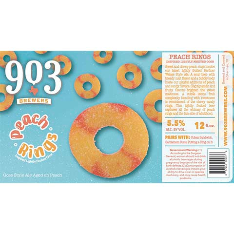 903 Brewers Peach Rings Sour by 903 Brewers, beer label