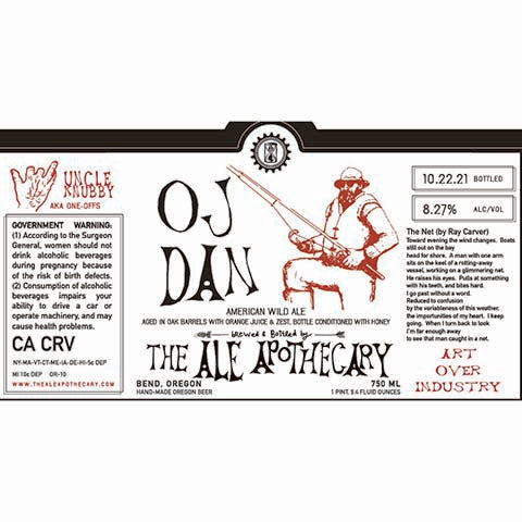 The Ale Apothecary OJ DAN Wild Ale by The Ale Apothecary, beer label