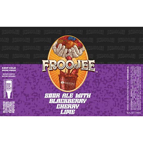 Imprint Beer Froojee Sour Ale with Blackberry Cherry Lime by Imprint Beer Company, beer label