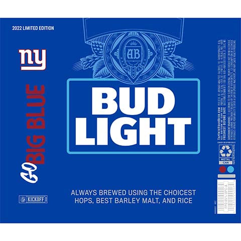Bud Light Go Big Blue by Anheuser-Busch, beer label